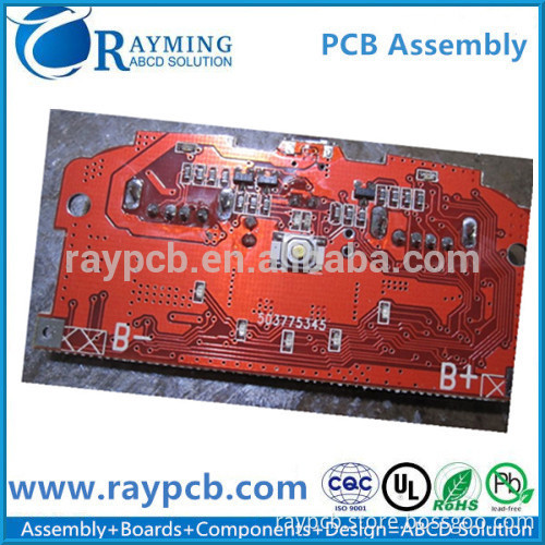 Slot Square PCBA Board With Red Soldermask